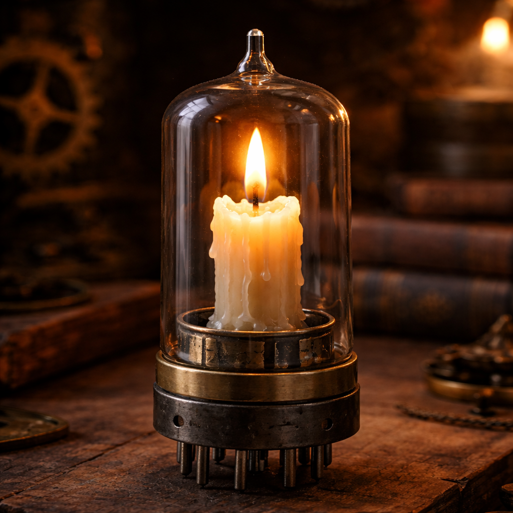 GPT 생성 이미지; 진공관 속 양초
